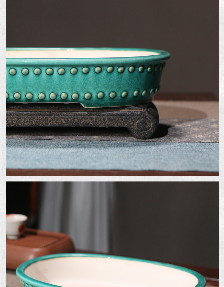 Purple Clay Flowerpot Ceramic Bonsai