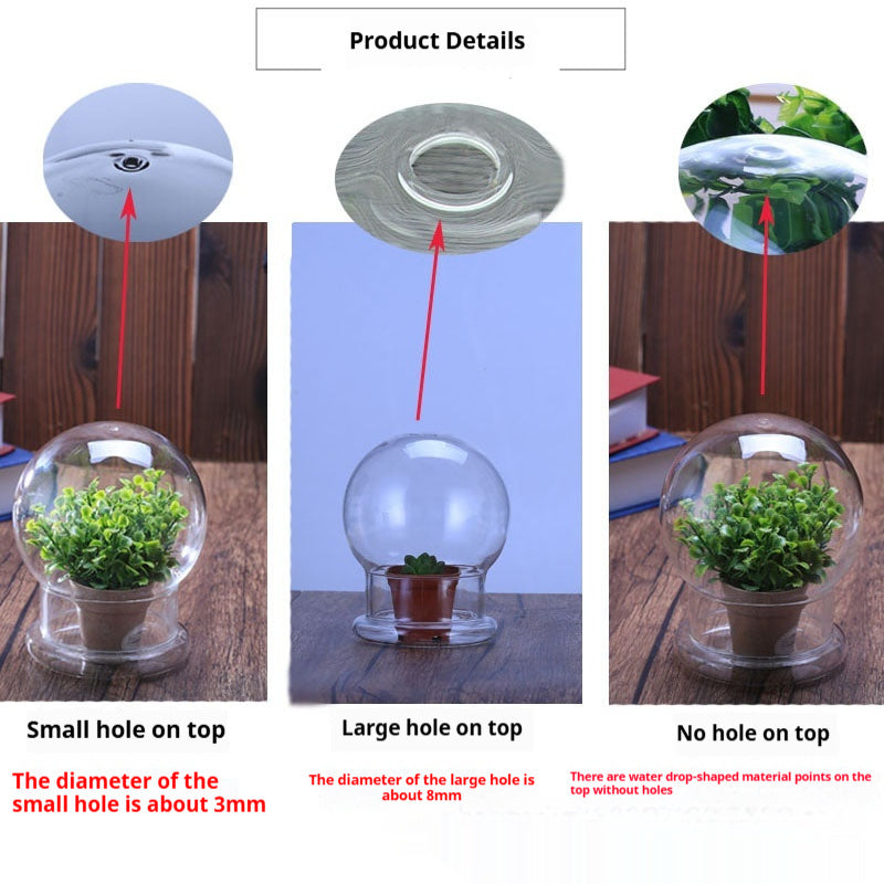 Micro Landscape Glass Round Cover Bonsai Decorative Cover Transparent Dust Cover