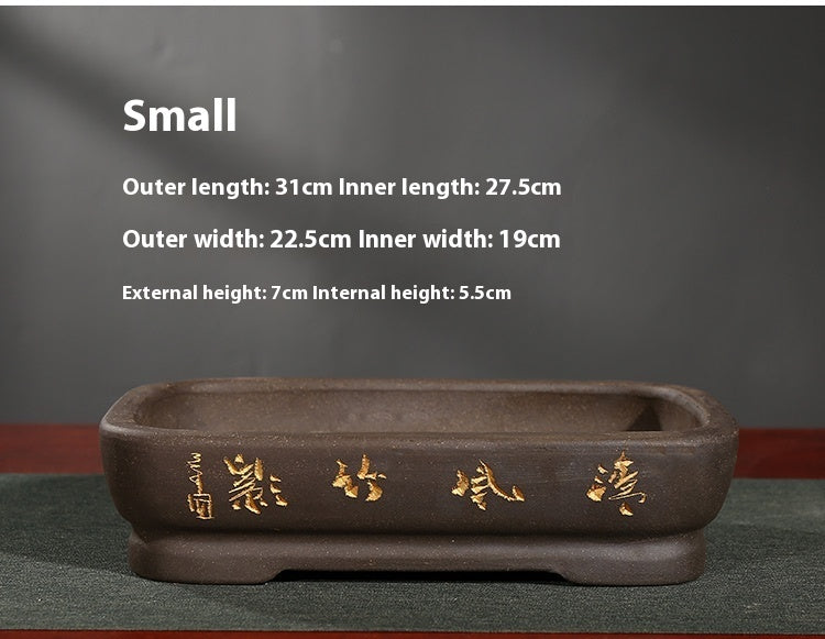 Rockery Bonsai Basin Extra Large Ceramic Non-porous Shallow Basin Landscape Bonsai