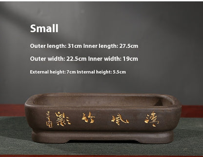 Rockery Bonsai Basin Extra Large Ceramic Non-porous Shallow Basin Landscape Bonsai