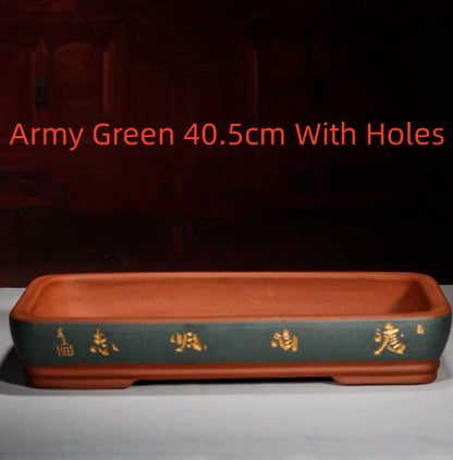 Rockery Bonsai Basin Extra Large Ceramic Non-porous Shallow Basin Landscape Bonsai