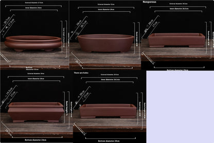 Purple Sand Flowerpot Square Desktop Green Plant Bonsai Basin