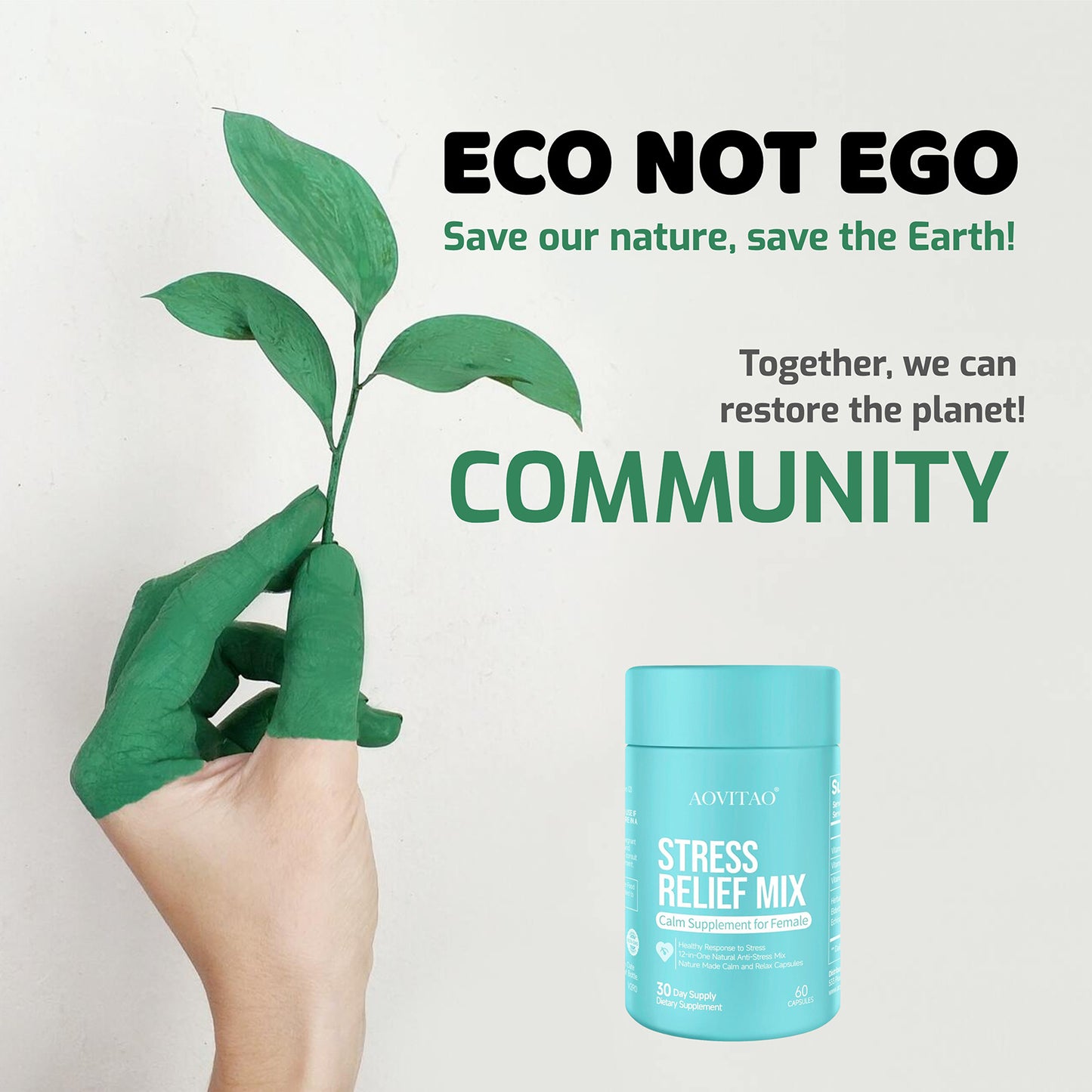 Ashwagandha Supplement With L-Theanine Magnesium, Stress Relief, Focus And Relaxation Support Anxiety Capsules