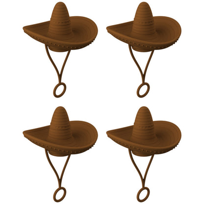 Straw Cover Cap Topper Reusable Cowboy Hat Shaped