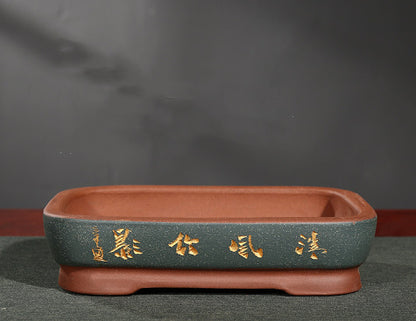 Rockery Bonsai Basin Extra Large Ceramic Non-porous Shallow Basin Landscape Bonsai