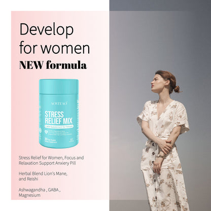 Ashwagandha Supplement With L-Theanine Magnesium, Stress Relief, Focus And Relaxation Support Anxiety Capsules