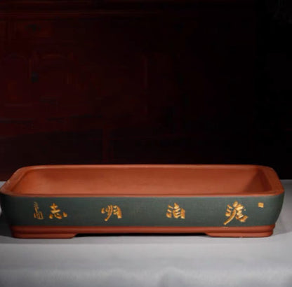 Rockery Bonsai Basin Extra Large Ceramic Non-porous Shallow Basin Landscape Bonsai