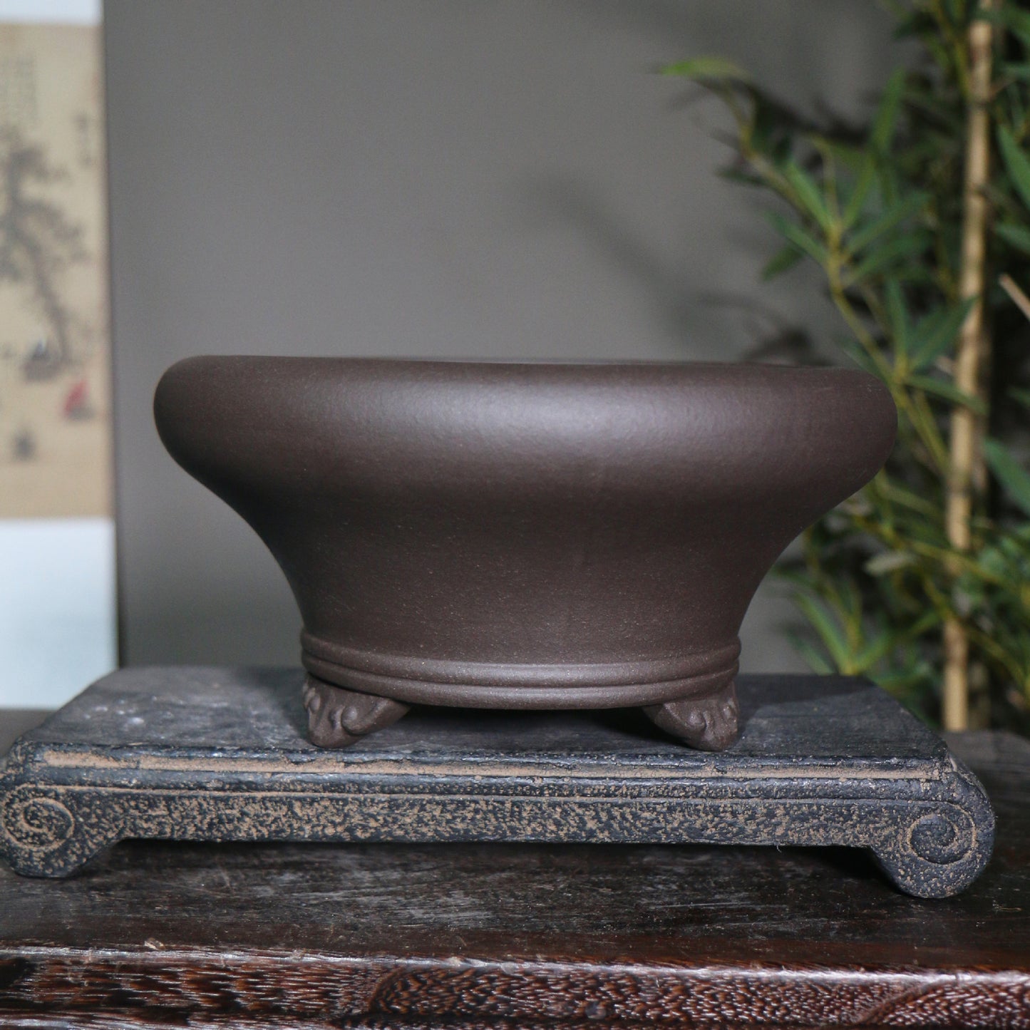 Purple Sand Flowerpot Bonsai Basin Round Small Basin