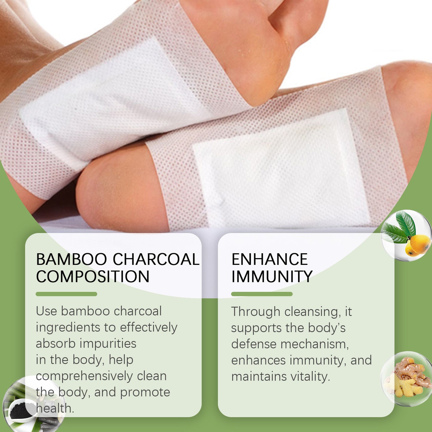 Daily Gentle Cleaning Bamboo Charcoal Care Foot Patch