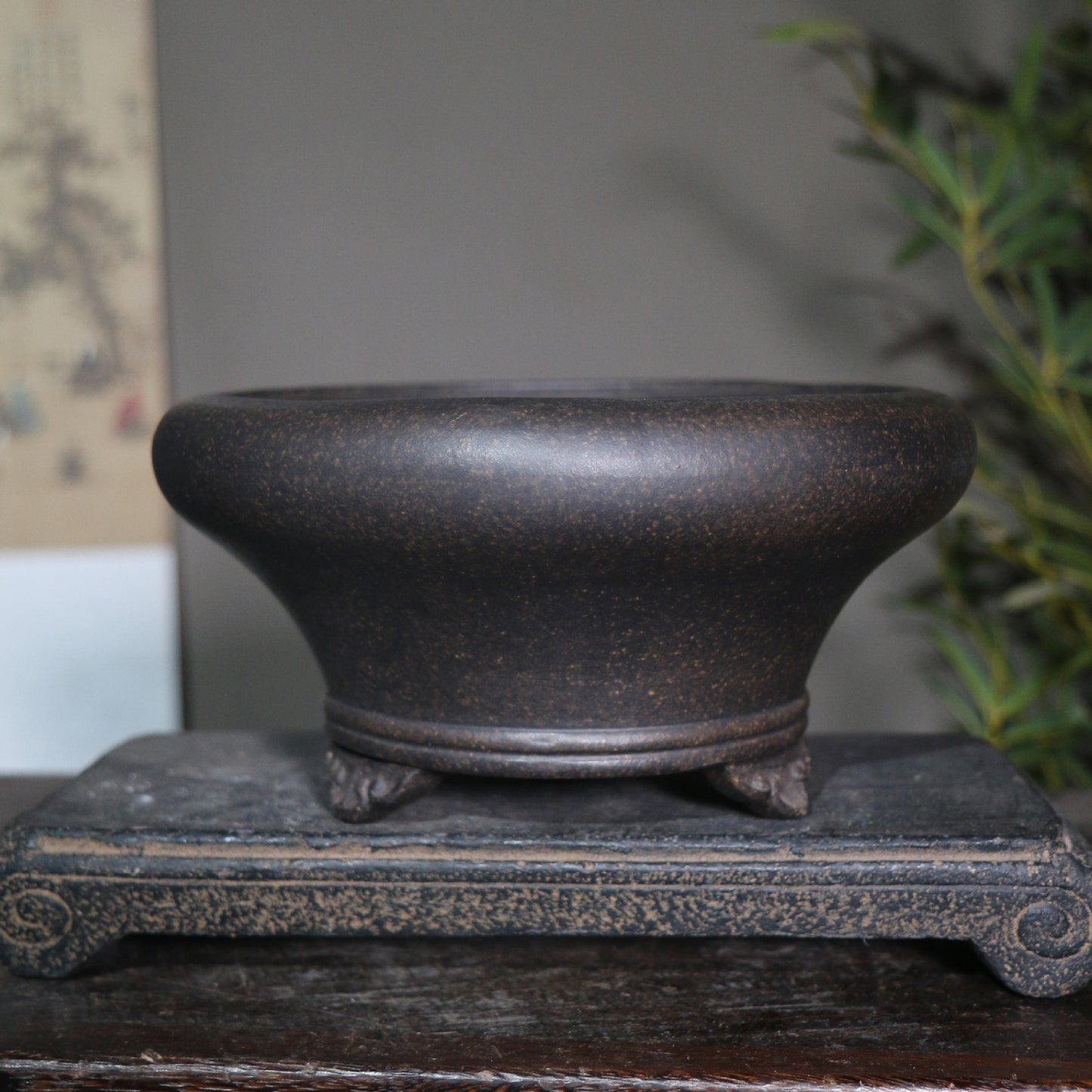 Purple Sand Flowerpot Bonsai Basin Round Small Basin