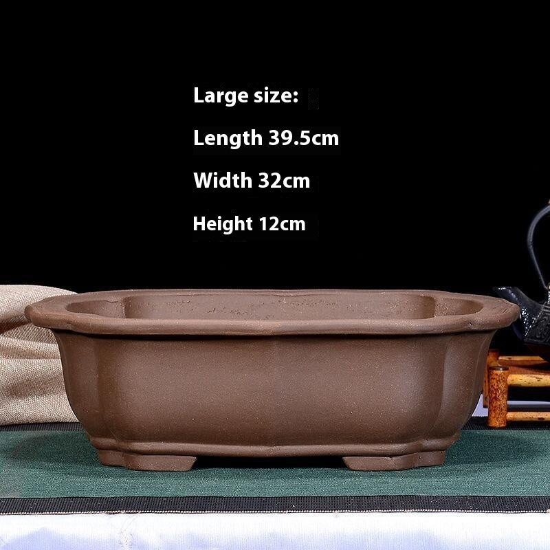 Purple Sand Flowerpot Rectangular Bonsai Pot