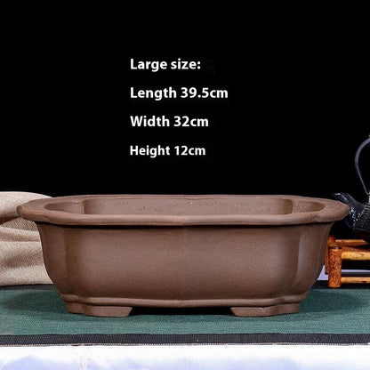 Purple Sand Flowerpot Rectangular Bonsai Pot