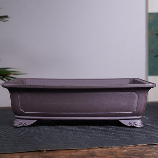 Purple Sand Ceramic Large Rectangular Bonsai Green Plant Bonsai Landscape Flower Pot