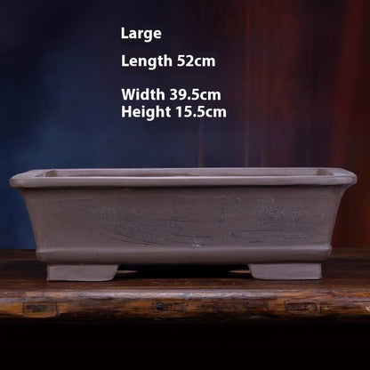 Purple Sand Flowerpot Rectangular Bonsai Pot