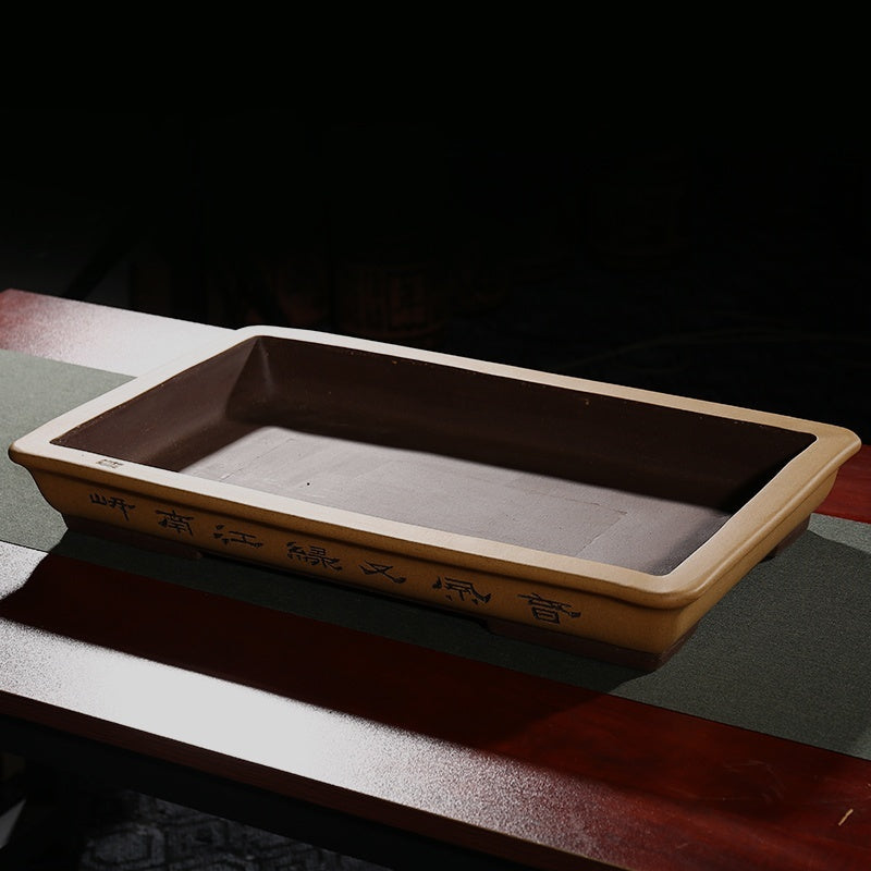 Rockery Bonsai Basin Extra Large Ceramic Non-porous Shallow Basin Landscape Bonsai