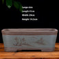 Purple Sand Flowerpot Rectangular Bonsai Pot