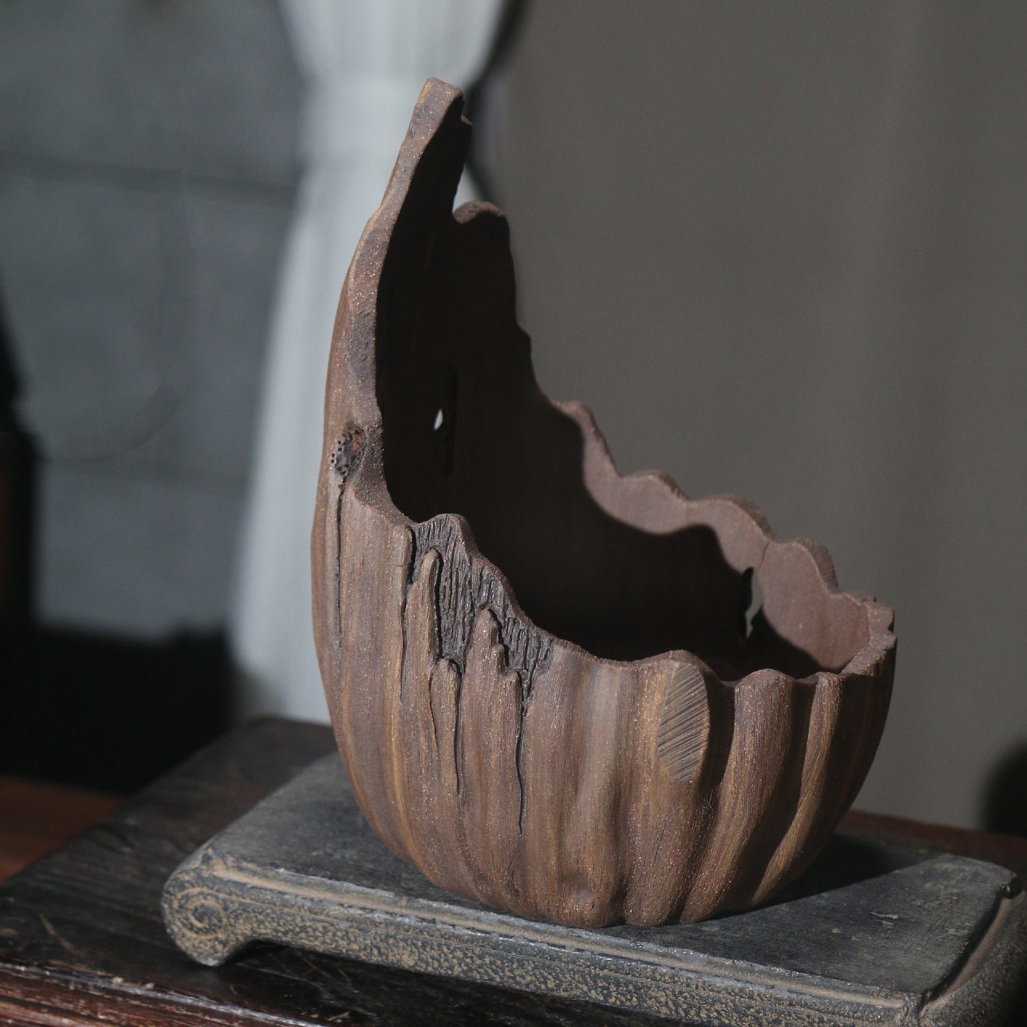 Purple Sand Flowerpot Moon Shaped Bonsai