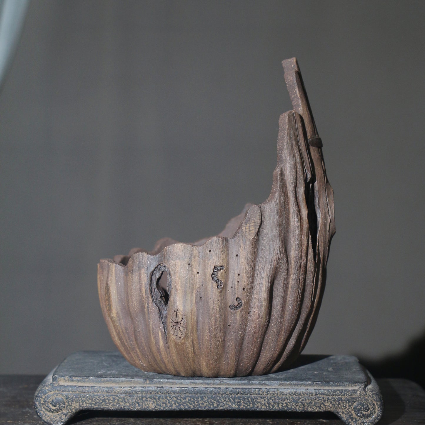 Purple Sand Flowerpot Moon Shaped Bonsai