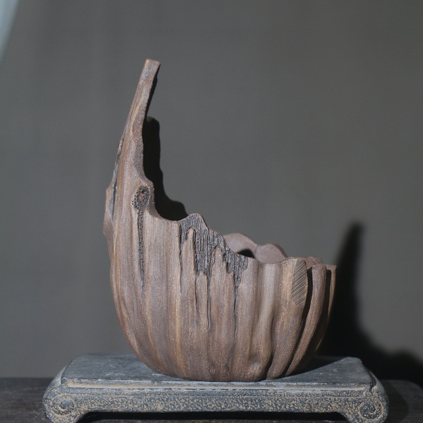 Purple Sand Flowerpot Moon Shaped Bonsai