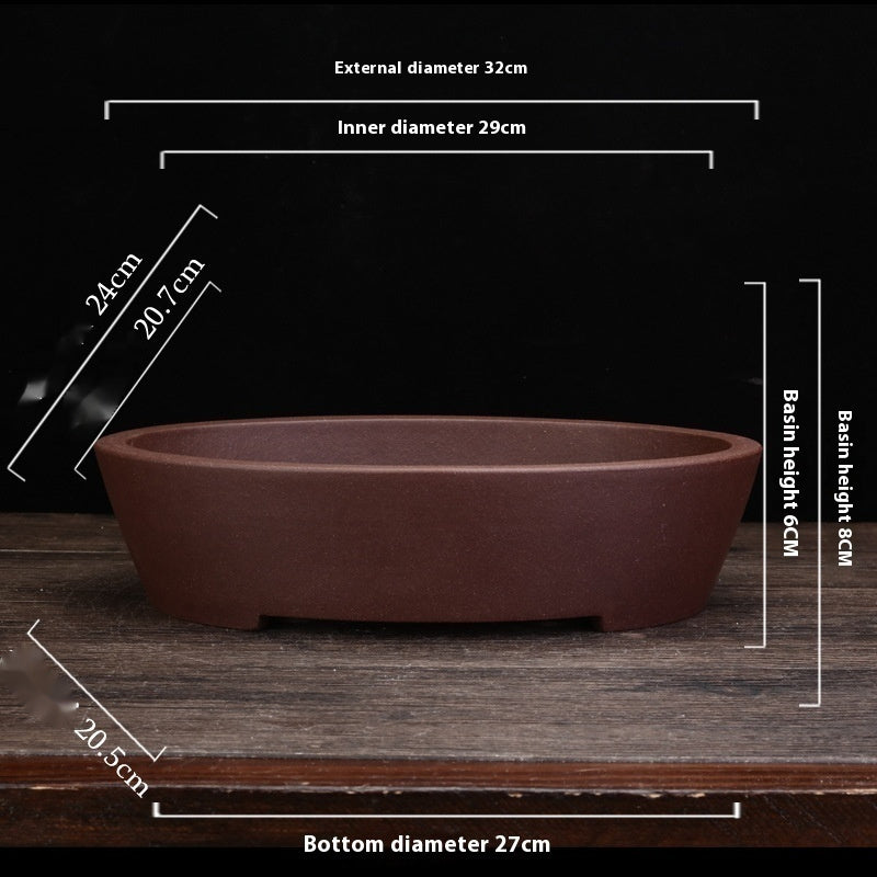 Purple Sand Flowerpot Square Desktop Green Plant Bonsai Basin