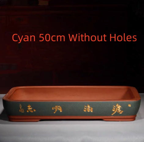 Rockery Bonsai Basin Extra Large Ceramic Non-porous Shallow Basin Landscape Bonsai