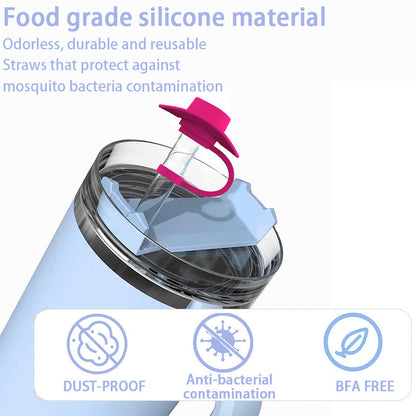 Straw Cover Cap Topper Reusable Cowboy Hat Shaped