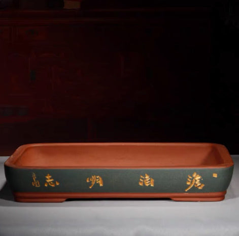 Rockery Bonsai Basin Extra Large Ceramic Non-porous Shallow Basin Landscape Bonsai