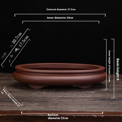 Purple Sand Flowerpot Square Desktop Green Plant Bonsai Basin