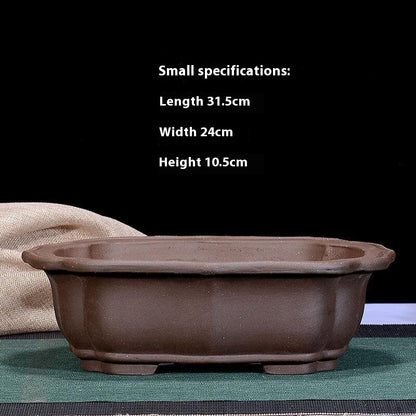 Purple Sand Flowerpot Rectangular Bonsai Pot