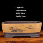 Purple Sand Flowerpot Rectangular Bonsai Pot