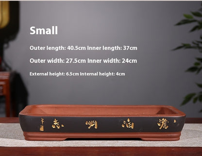 Rockery Bonsai Basin Extra Large Ceramic Non-porous Shallow Basin Landscape Bonsai