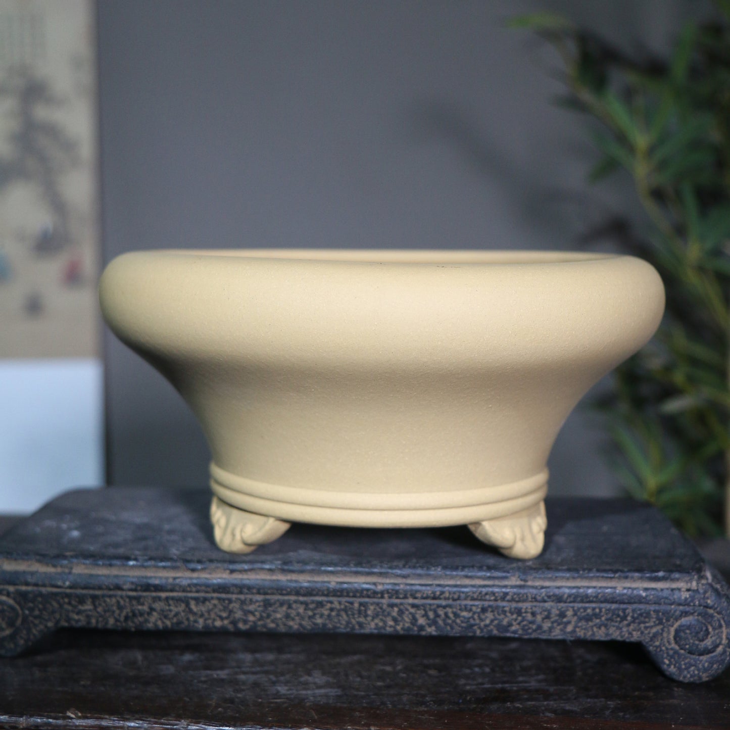 Purple Sand Flowerpot Bonsai Basin Round Small Basin