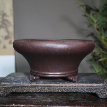 Purple Sand Flowerpot Bonsai Basin Round Small Basin