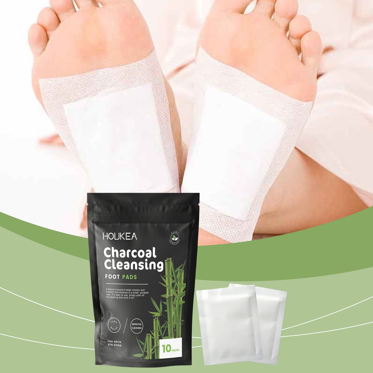 Daily Gentle Cleaning Bamboo Charcoal Care Foot Patch