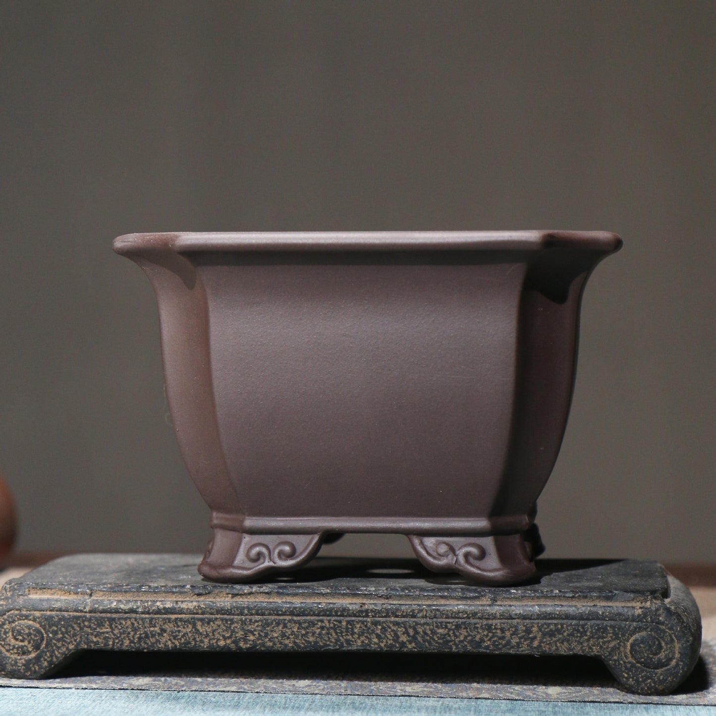 Purple Sand Flower Pot Square Square Bonsai