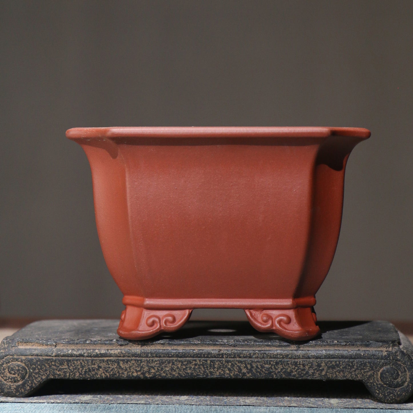 Purple Sand Flower Pot Square Square Bonsai